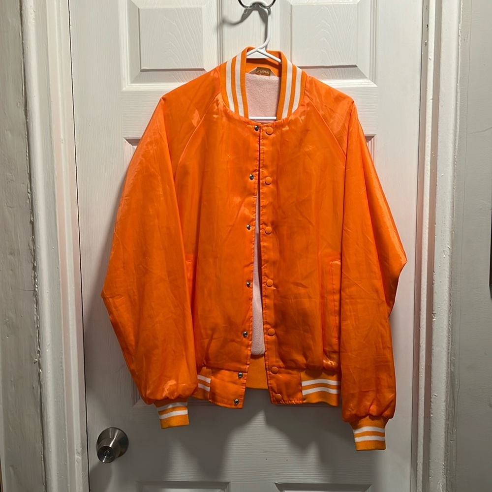 Orange windbreaker jacket